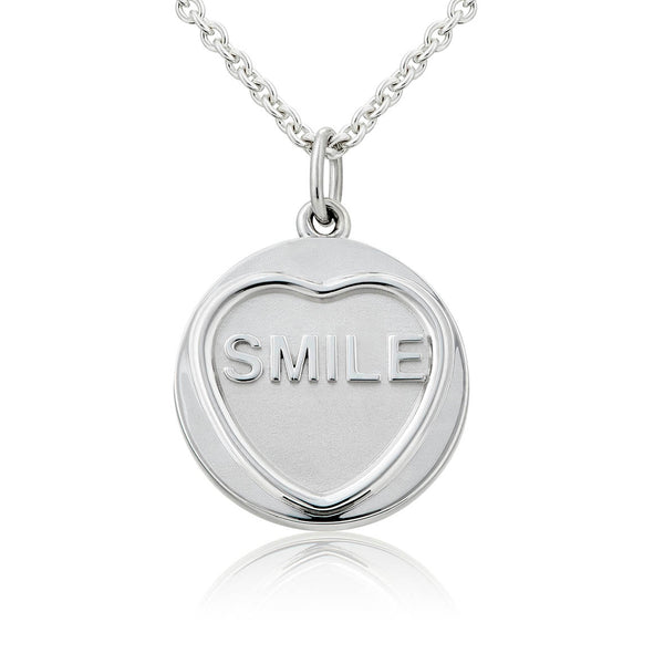 Smile Silver Love Heart Necklace