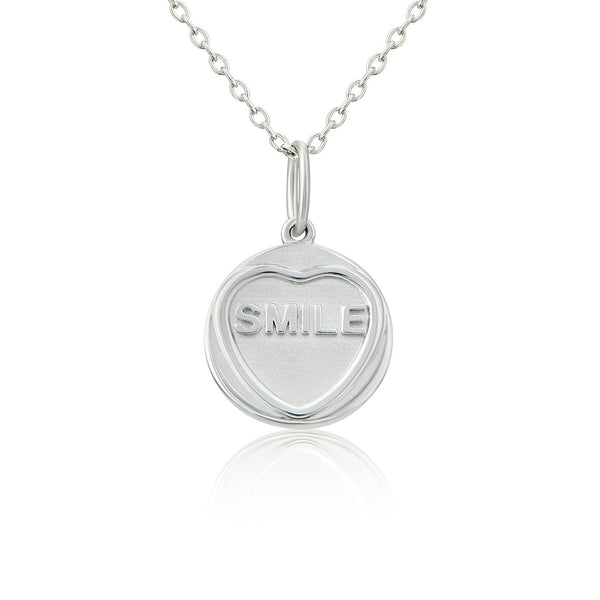 Smile Small Silver Love Heart Necklace