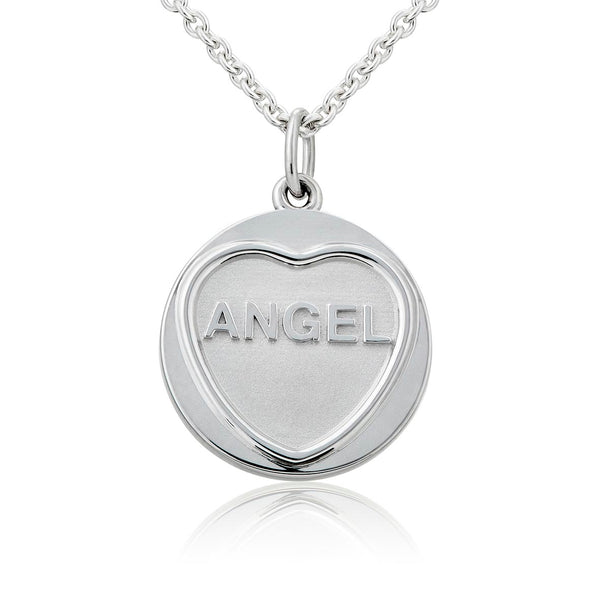 Angel Silver Love Heart Necklace