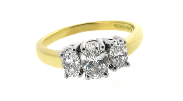 Bespoke Oval Diamond Trilogy engagement ring