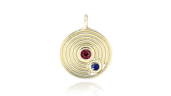 Concentric Circle Bespoke Gold Pendant Hand Made In My Surrey Jewellers Workshop 