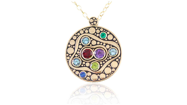 Family Tree Bespoke Birthstone Necklace Handcrafte by Origin 31 Jewellers based in Surrey
