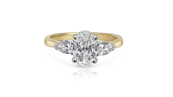 Oval Diamond Bespoke Engagement Ring Hand Made In Origin 31 Surrey Jewellers