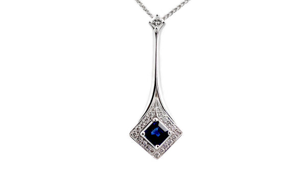 Sleek Sapphire and Diamond Necklace