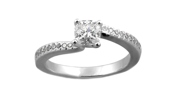 Diamond Twist Engagement Ring in platinum