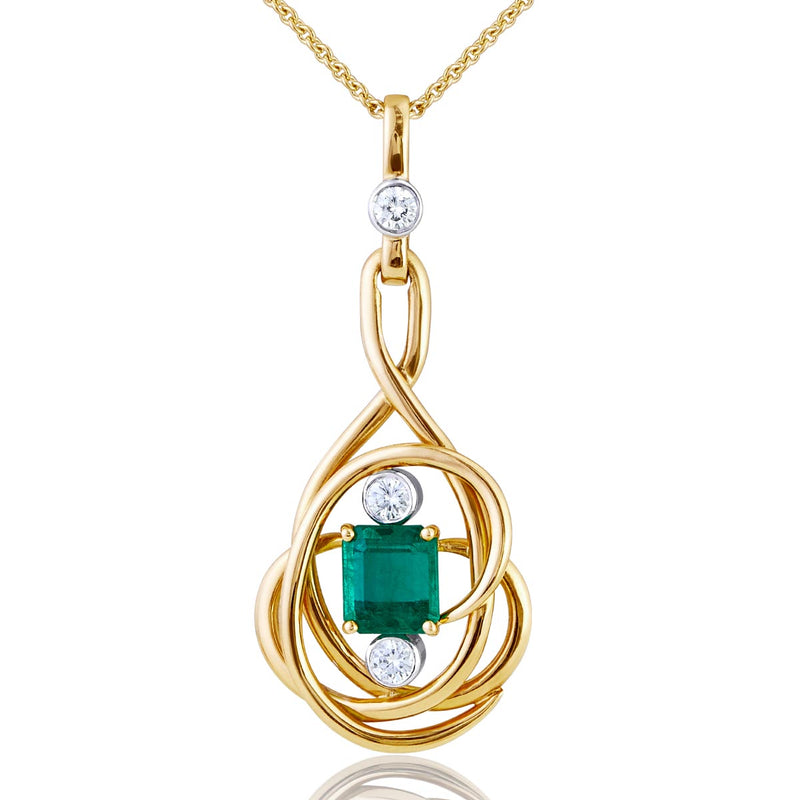 Bespoke Jewellery hand made by Origin 31 to craft and emerald necklace