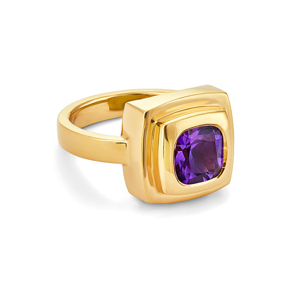 Chocolate Amethyst Ring face on