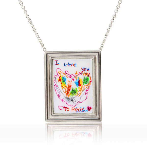 Framed Personalised Necklace in silver