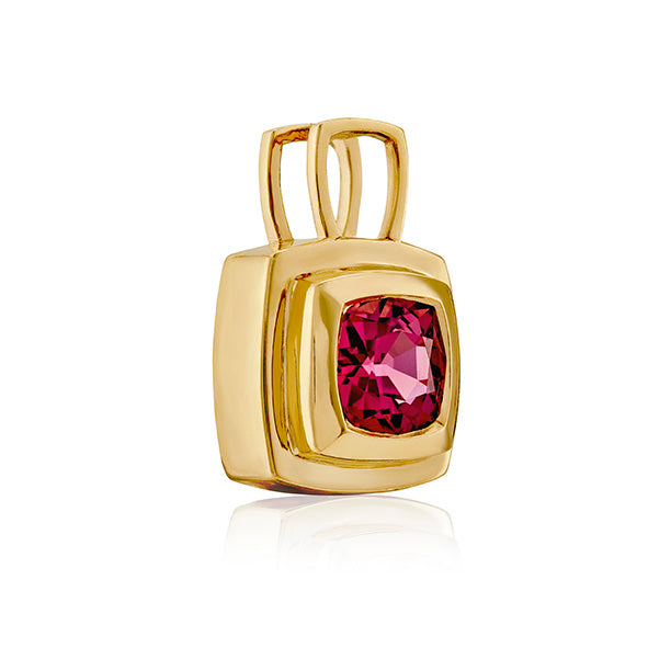 Chocolate Pink Tourmaline Pendant side view