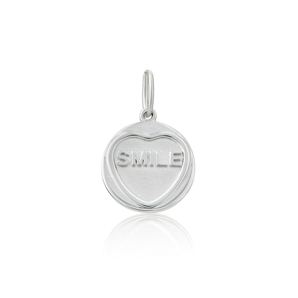 Smile Silver Love Heart Charm