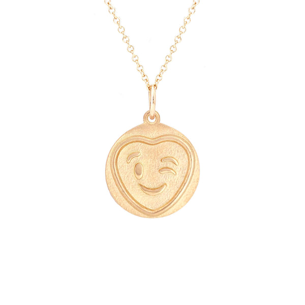 Love Hearts Wink Gold Charm