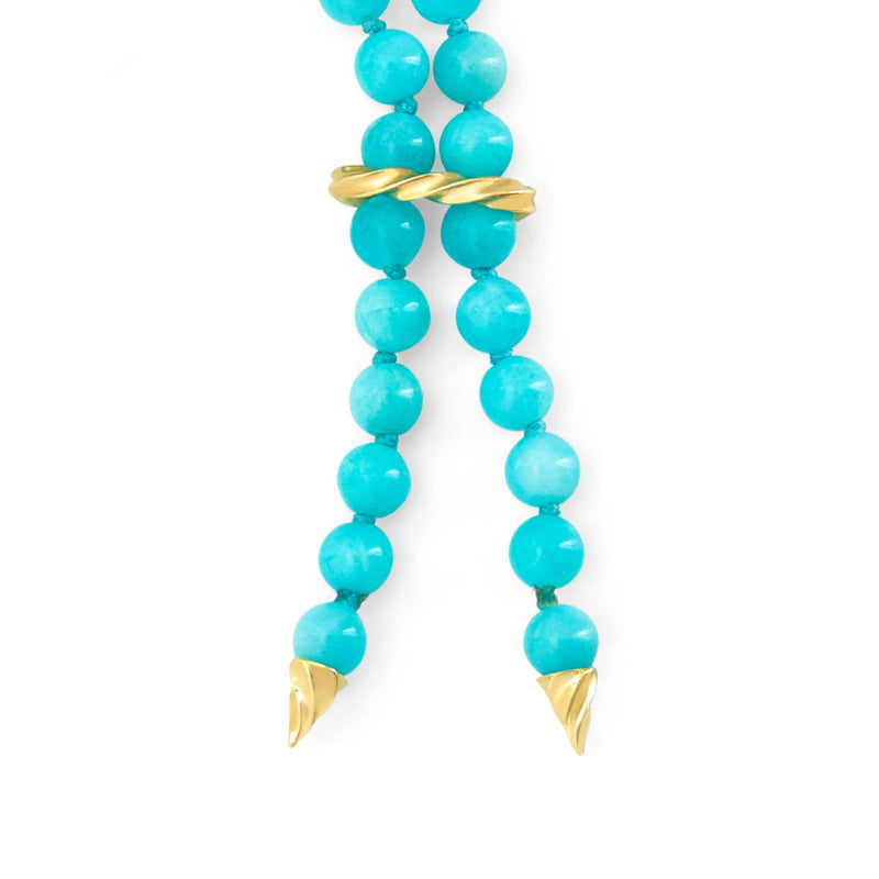 Mr Whippy Amazonite Bead Necklace close up with an interchangeable bail