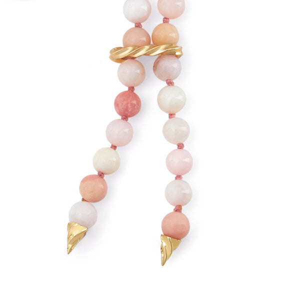 Mr Whippy Pink Opal Bead Necklace Close Up with interchangeable bail
