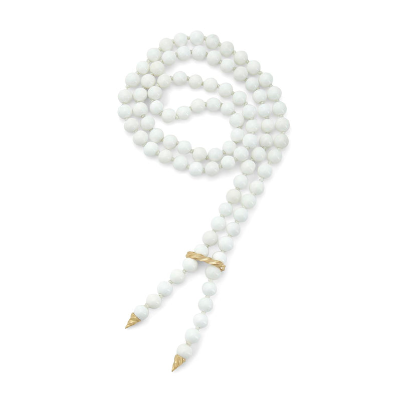 Mr Whippy White Opal Bead Necklace