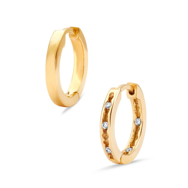 Rock Pool 18ct Gold And Diamond Hoop Earrings