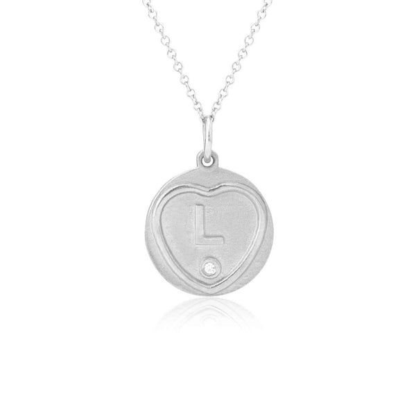 Love Hearts 18ct White Gold Initial Charm