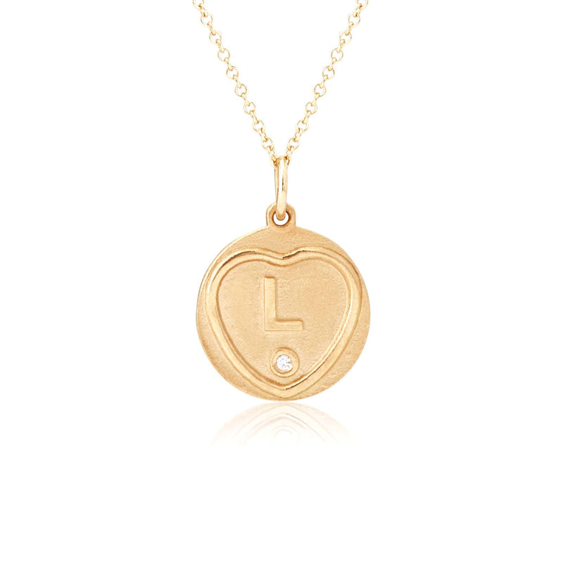 Love Hearts 18ct Gold Initial Charm