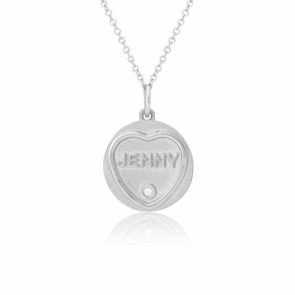 Love Hearts 18ct White Gold Name Charm