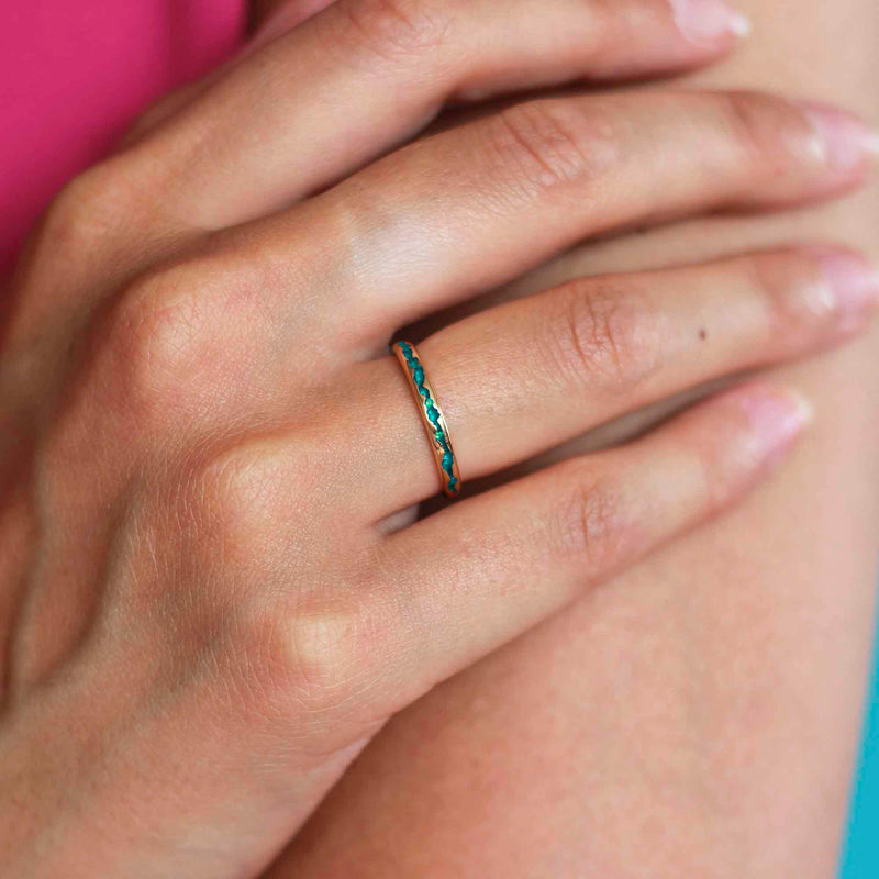 Rock Pool Custom Colour Pop Gold Ring