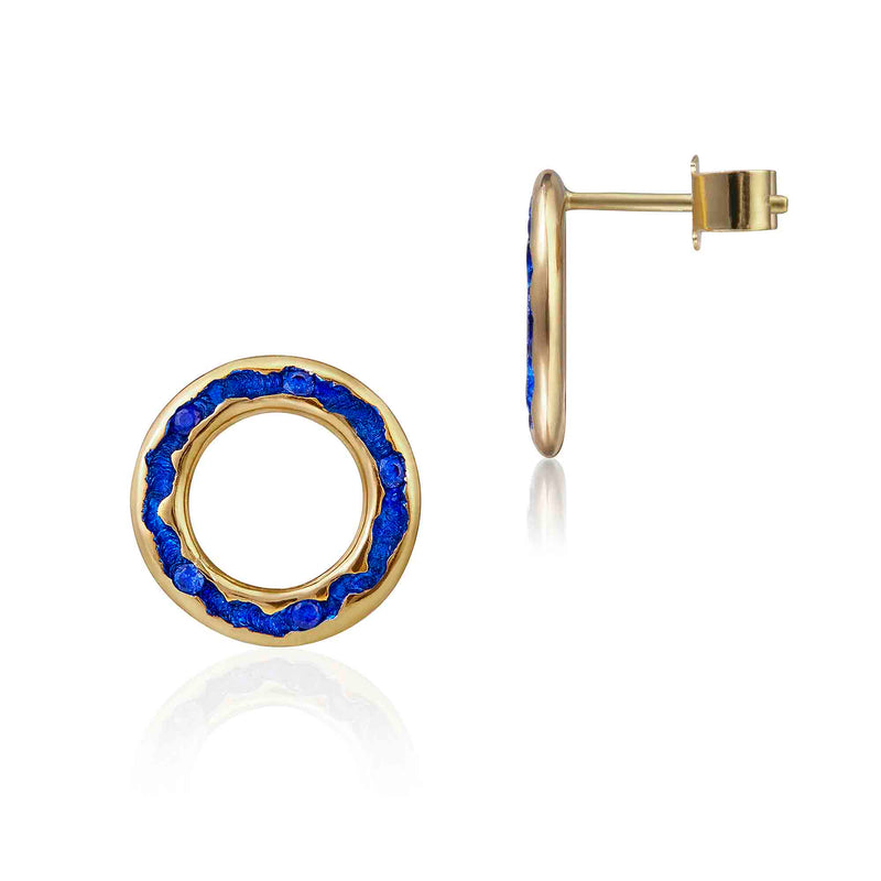 Rock Pool 18ct Gold Electric blue stud earrings