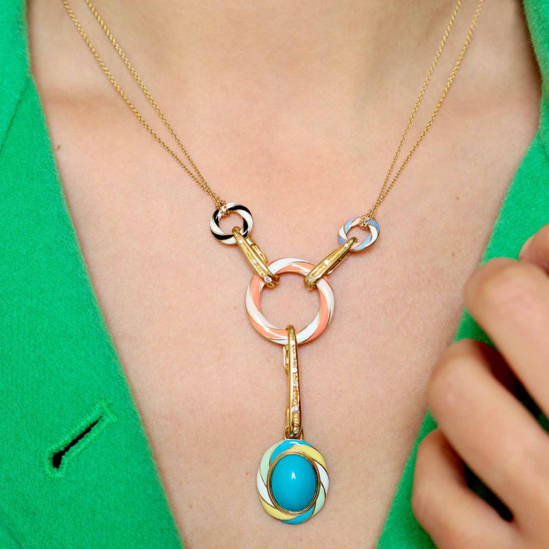 Pick N Mix Gold Necklace featuring the Rock Candy Turquoise gold pendant