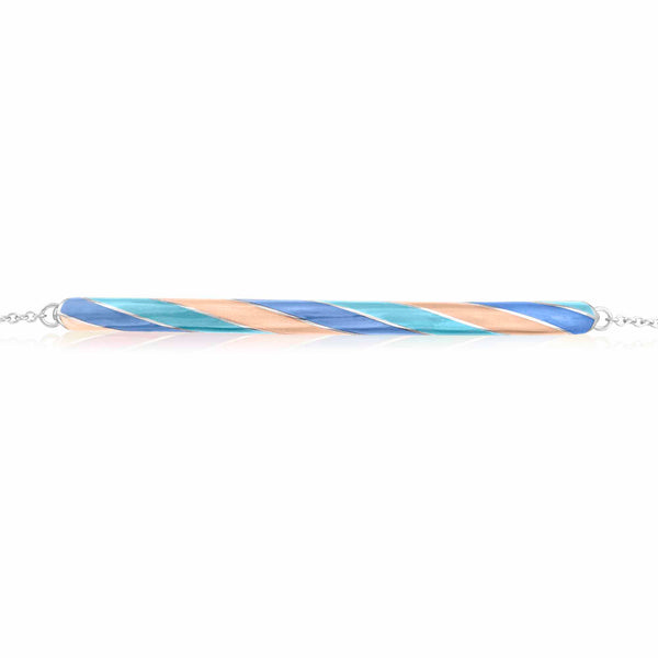 Rock Candy Bubblegum friendship bracelet made in platinum and enamel straight on view