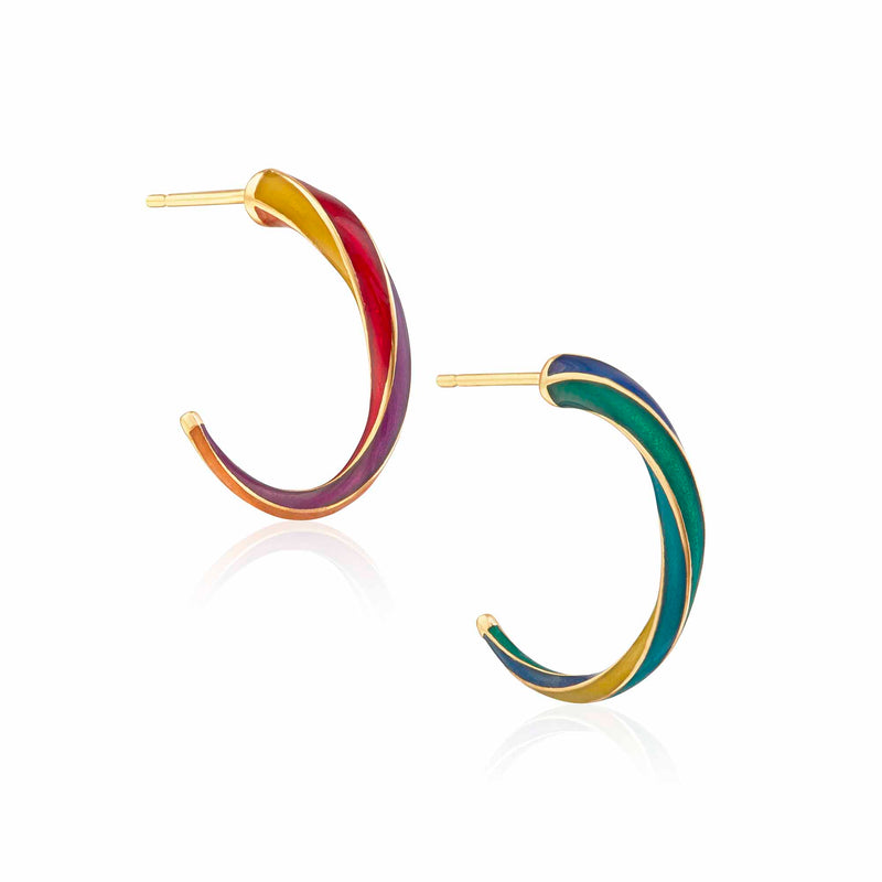 Rock Candy 18ct Rainbow Hoop Earrings 3 quarter view