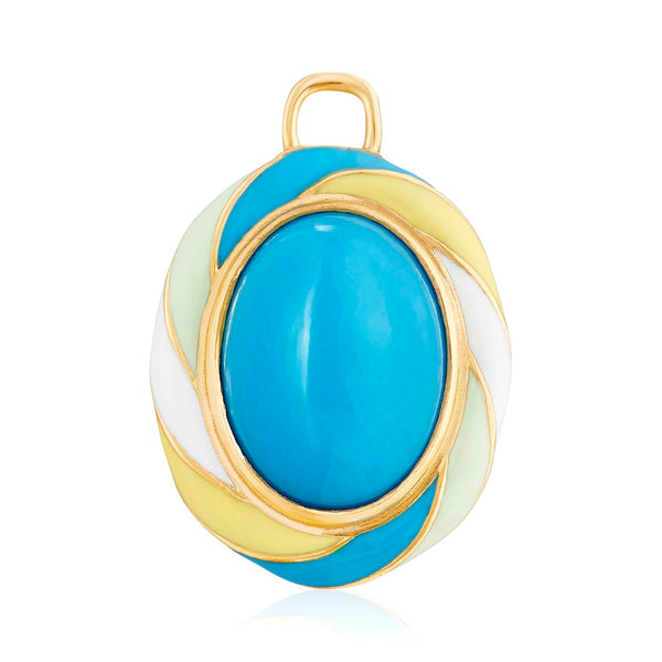 Rock Candy Turquoise Tropical Crush Gold Pendant Hand crafted by Origin 31 in their Surrey Jewellers using enamel